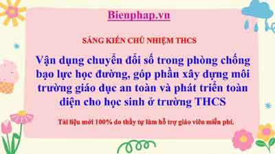 Vận dụng chuyển đổi số trong phòng chống bạo lực học đường ở trường THCS